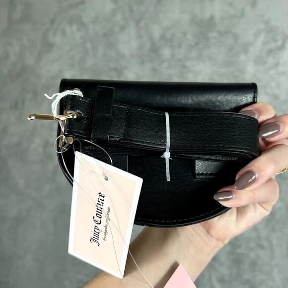 Juicy Couture Y2K Black Bling Belt Bag Fanny Pack Festival NWT - Picture 3 of 7